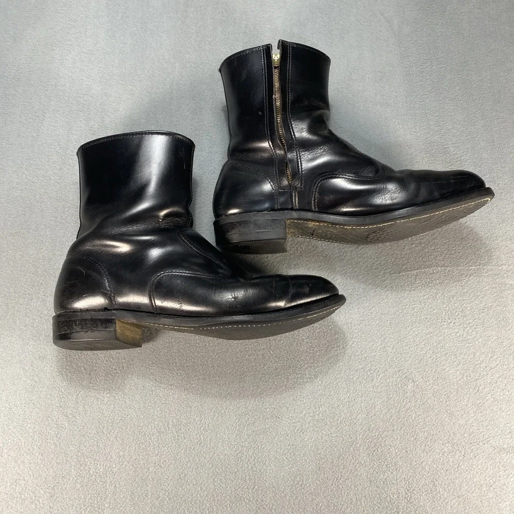 Vintage Iron Age Men's 12EEE Leather Boots Side Zip USA Union Made No Insoles